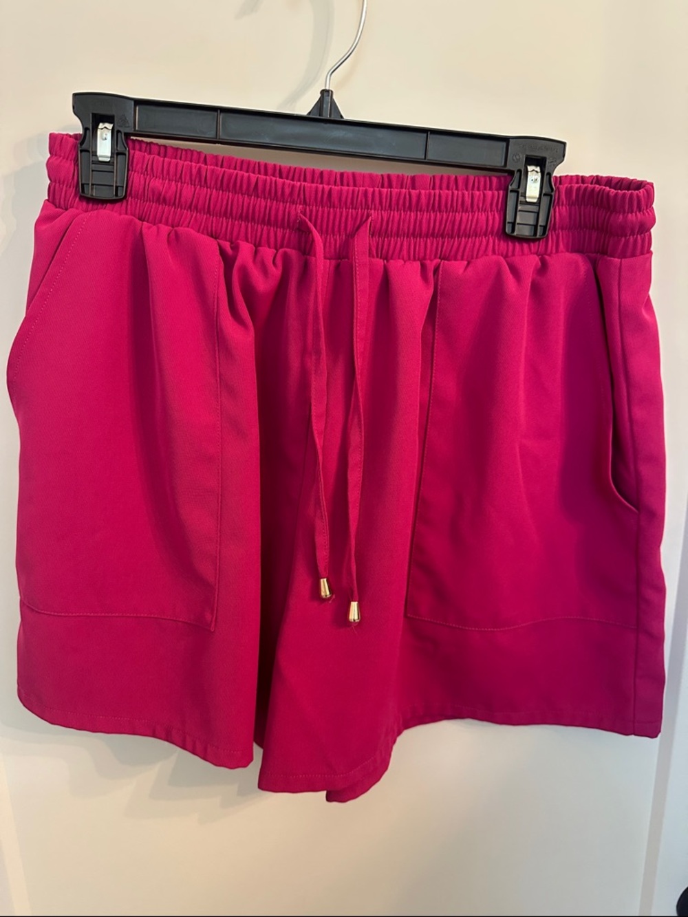 Women's Bright Fuchsia Drawstring Athletic Shorts